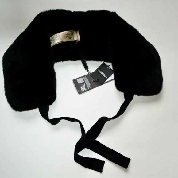 NWT BURBERRY RABBIT FUR COLLAR WITH RIBBON SCARF WRAP - Picture 6 of 9
